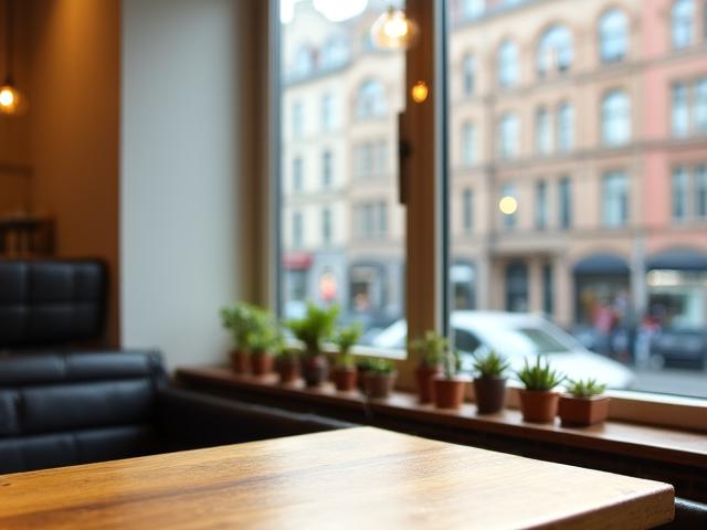 Fensterplatz mit viel Tageslicht und Blick auf die Gasse